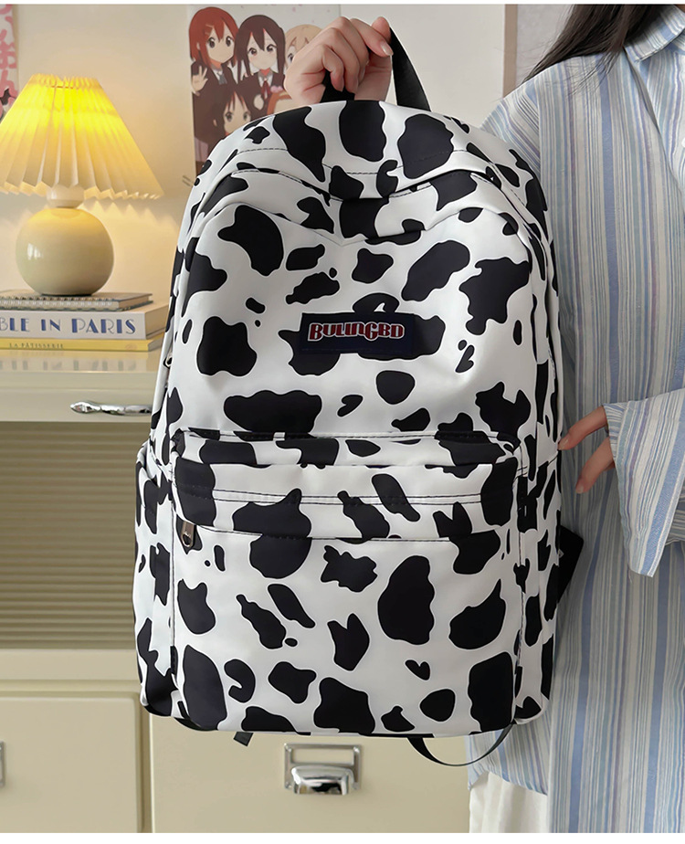 外贸出口奶牛纹豹纹双肩包ins原宿风学生书包女校园休闲背包女包详情36