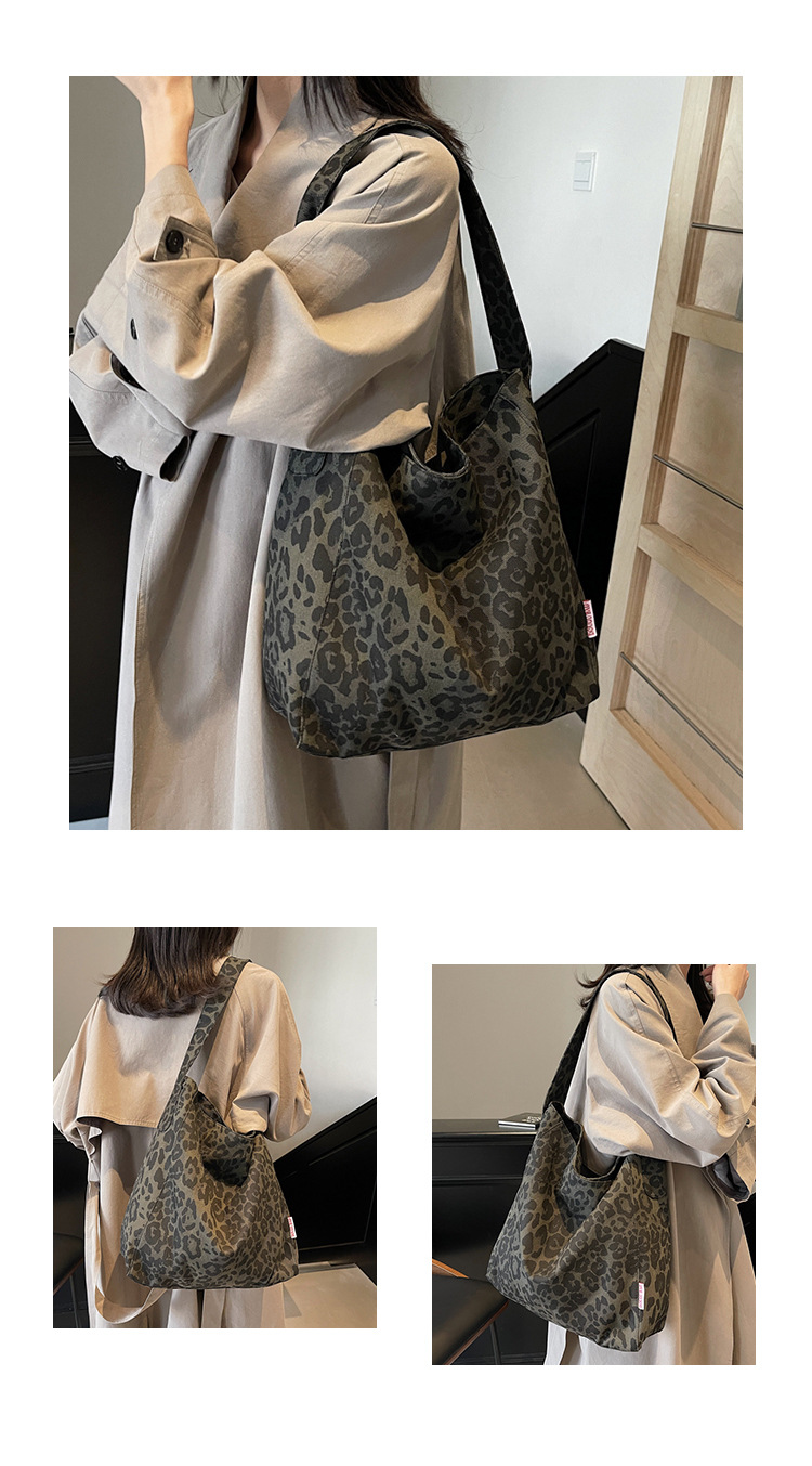2024秋季新款时尚大容量慵懒风腋下单肩包豹纹通勤托特包百搭秋冬详情10