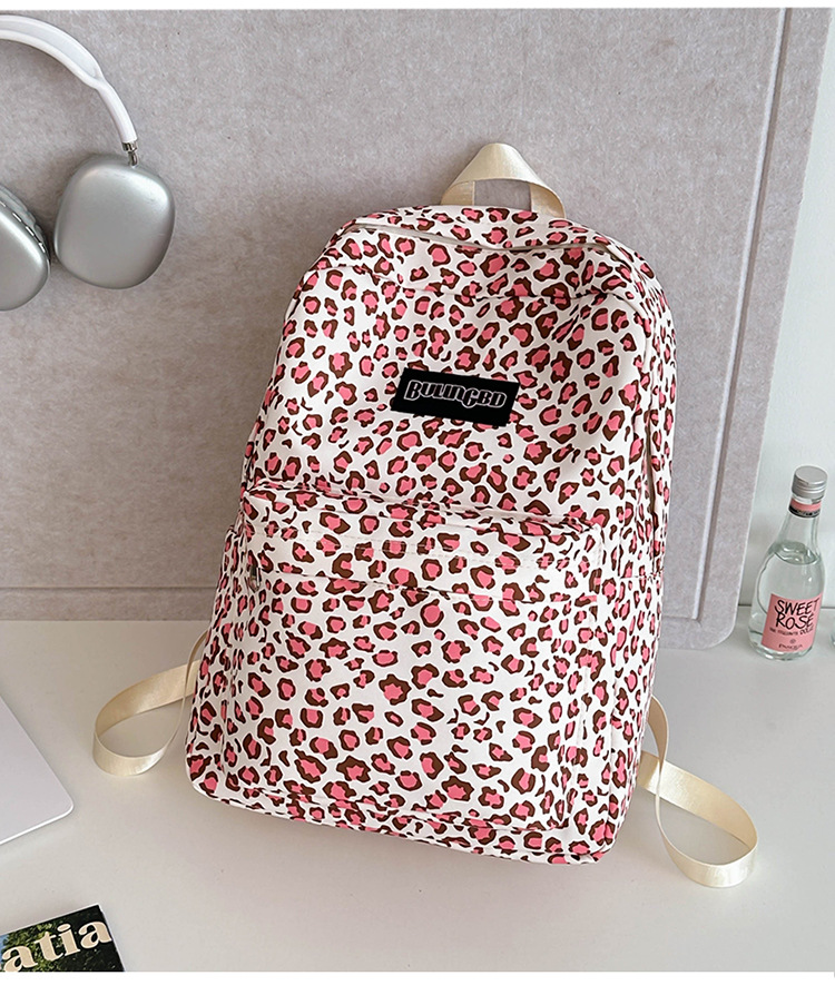 外贸出口奶牛纹豹纹双肩包ins原宿风学生书包女校园休闲背包女包详情14