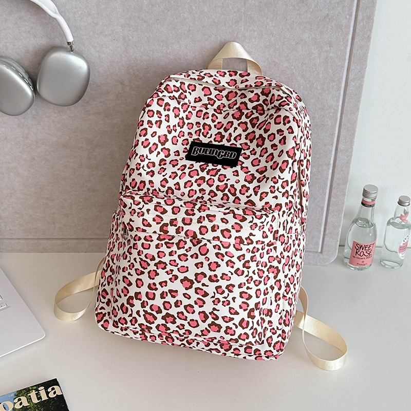 外贸出口奶牛纹豹纹双肩包ins原宿风学生书包女校园休闲背包女包详情41