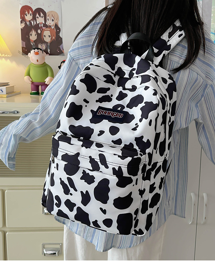 外贸出口奶牛纹豹纹双肩包ins原宿风学生书包女校园休闲背包女包详情38