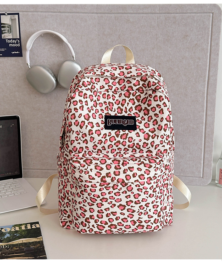外贸出口奶牛纹豹纹双肩包ins原宿风学生书包女校园休闲背包女包详情13