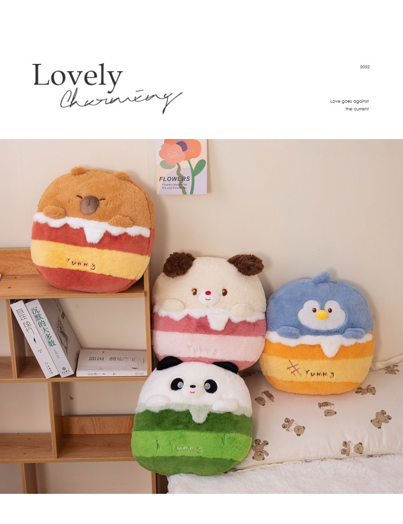 Cartoon ball air conditioner quilt, throw pillow, blanket, two-in-one bedroom sleeping capybara nap pillow, panda pillow pic 12