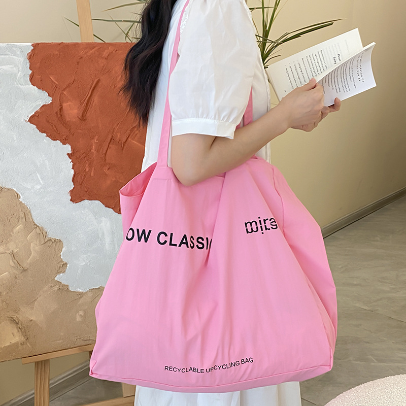 热巴同款帆布包女包LOWCLASSIC大容量通勤单肩包简约购物袋潮百搭