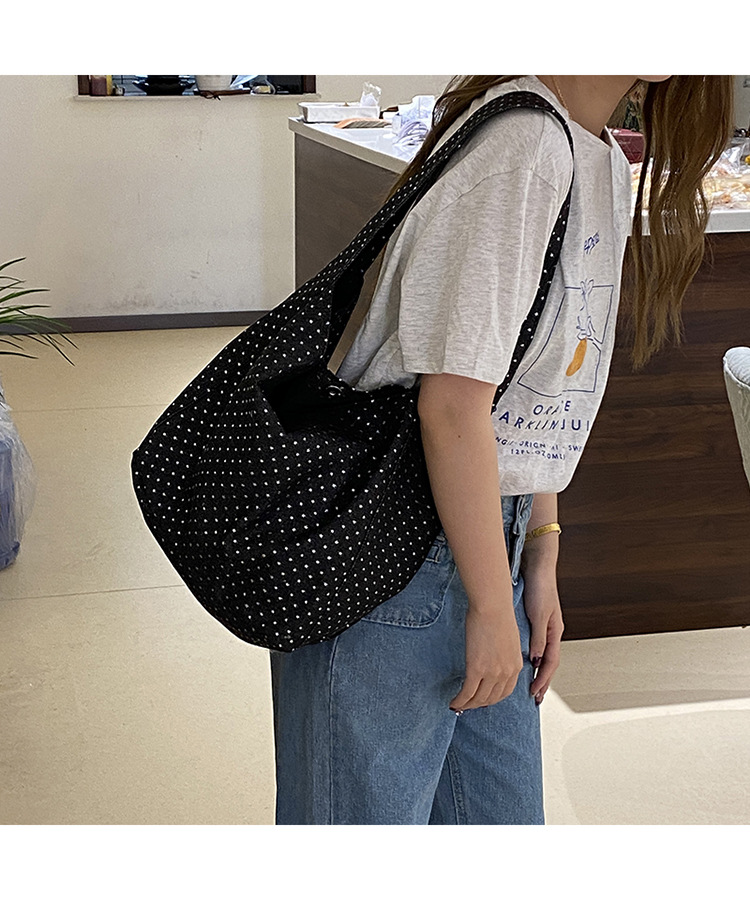 韩系ins豹纹牛津布包女慵懒松弛感百搭布袋大容量学生单肩托特包详情7