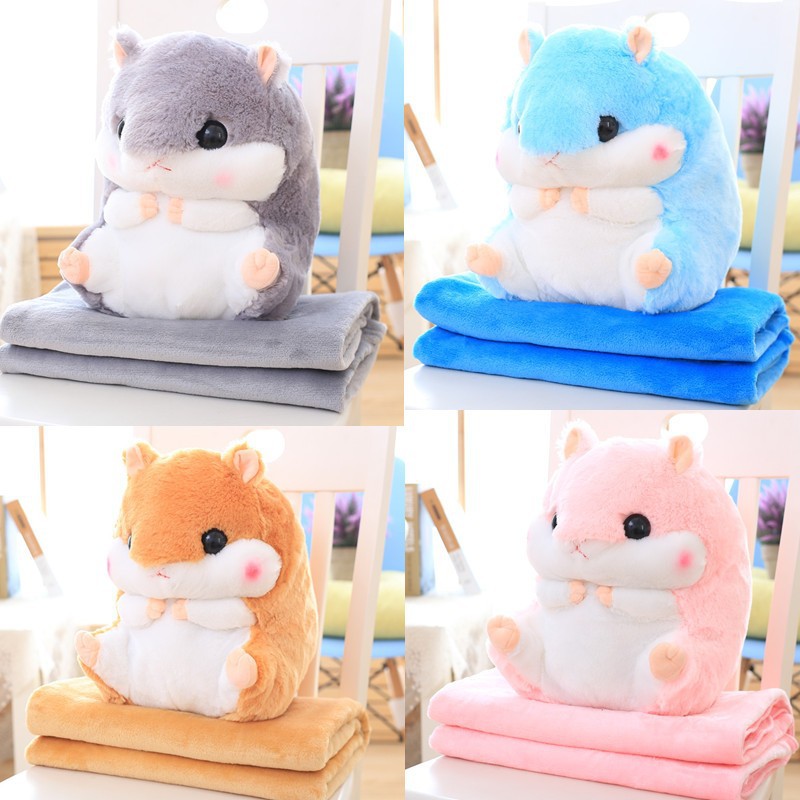 Wholesale of three-in-one rabbit fur imitation throw pillow blanket, sleeping throw pillow, headboard lumbar support, air-conditioned nap blanket, two-in-one throw pillow quilt pic 1