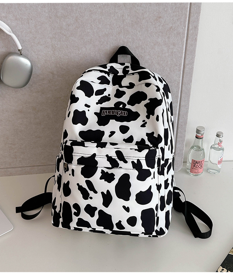外贸出口奶牛纹豹纹双肩包ins原宿风学生书包女校园休闲背包女包详情16