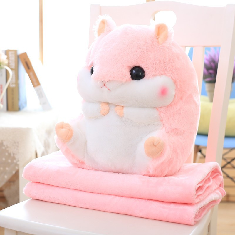 Wholesale of three-in-one rabbit fur imitation throw pillow blanket, sleeping throw pillow, headboard lumbar support, air-conditioned nap blanket, two-in-one throw pillow quilt pic 4