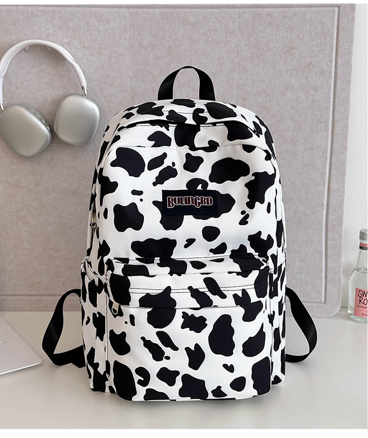 外贸出口奶牛纹豹纹双肩包ins原宿风学生书包女校园休闲背包女包详情15