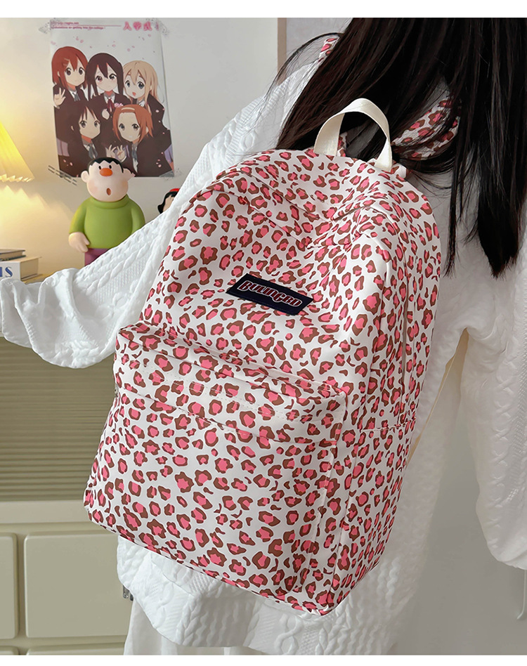 外贸出口奶牛纹豹纹双肩包ins原宿风学生书包女校园休闲背包女包详情28