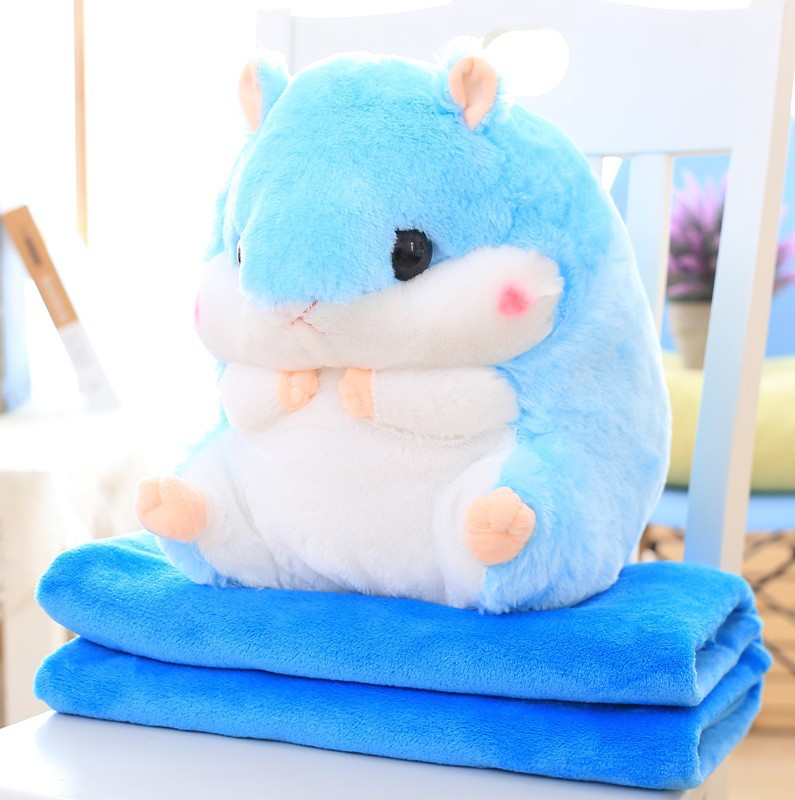 Wholesale of three-in-one rabbit fur imitation throw pillow blanket, sleeping throw pillow, headboard lumbar support, air-conditioned nap blanket, two-in-one throw pillow quilt pic 6