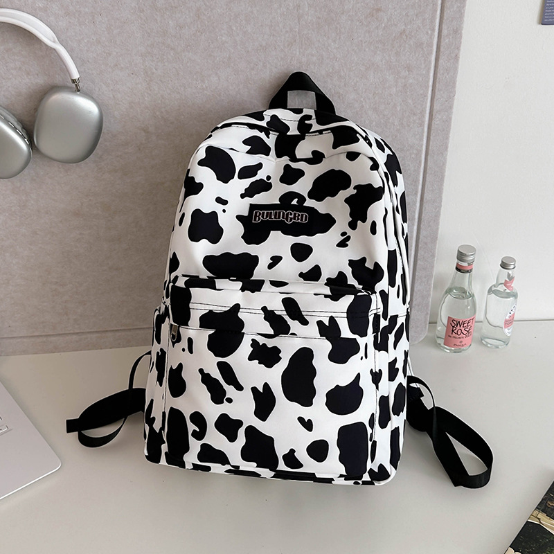 外贸出口奶牛纹豹纹双肩包ins原宿风学生书包女校园休闲背包女包详情43