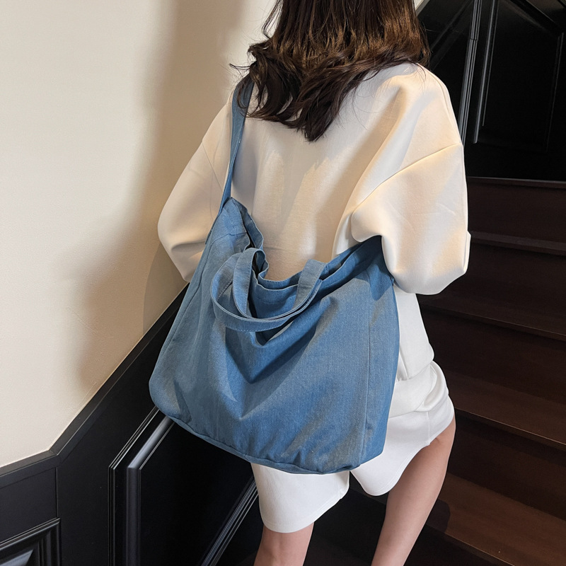 跨境新款时尚通勤单肩布包女日韩ins轻便百搭手提袋大容量斜挎包