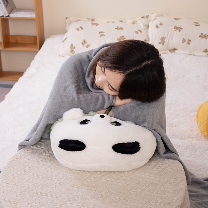 Cartoon ball air conditioner quilt, throw pillow, blanket, two-in-one bedroom sleeping capybara nap pillow, panda pillow Specification image