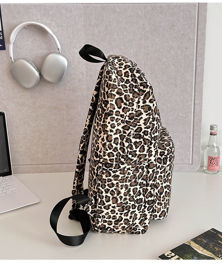 外贸出口奶牛纹豹纹双肩包ins原宿风学生书包女校园休闲背包女包详情19
