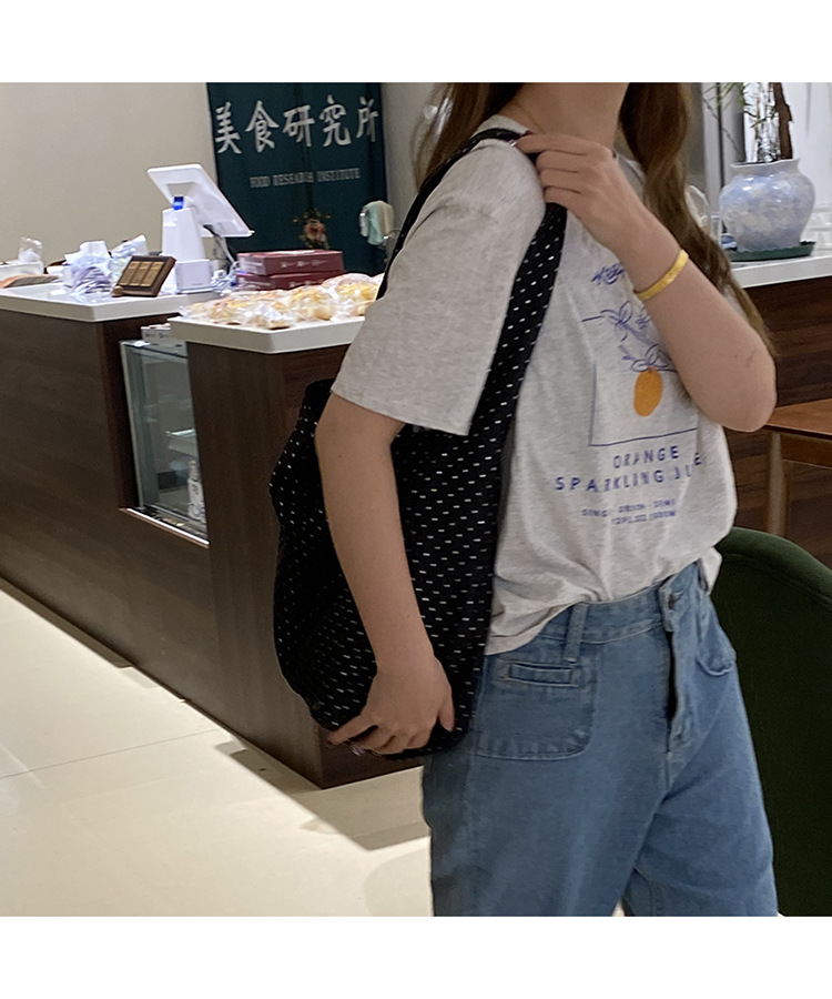 韩系ins豹纹牛津布包女慵懒松弛感百搭布袋大容量学生单肩托特包详情9