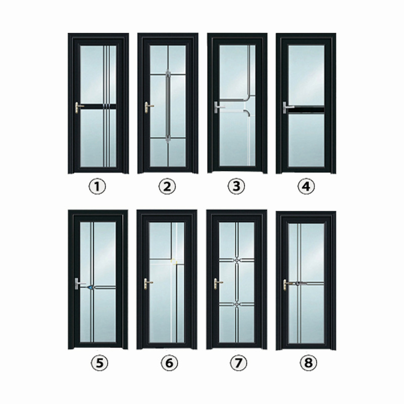 Puerta de baño puerta de baño de montaje automático puerta de baño de aluminio vidrio templado cuarto de baño cocina cuarto de baño Specification image