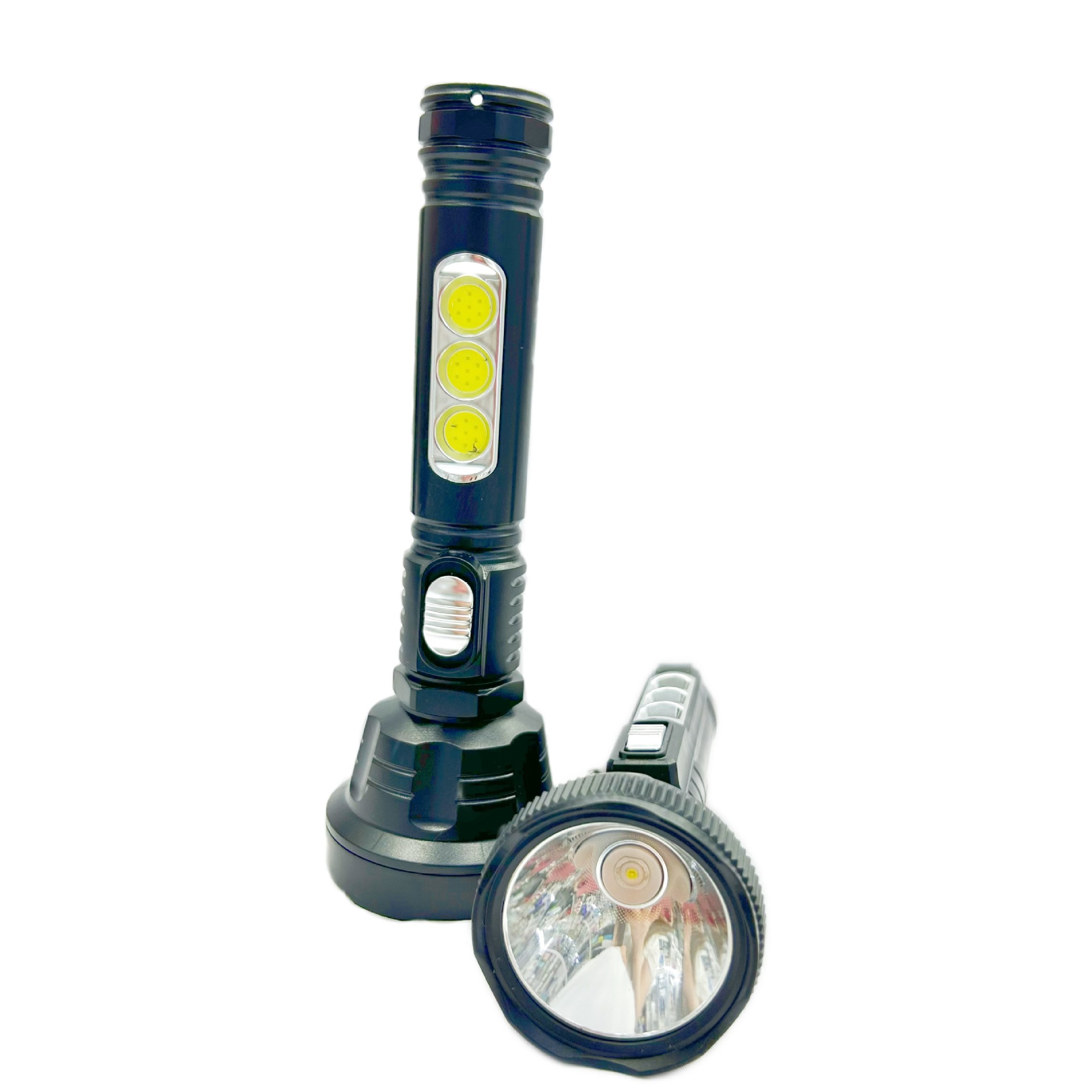 Outdoor LED multi-functional lighting portable lamp, high-intensity long-range searchlight, USB electric display rechargeable flashlight pic 4