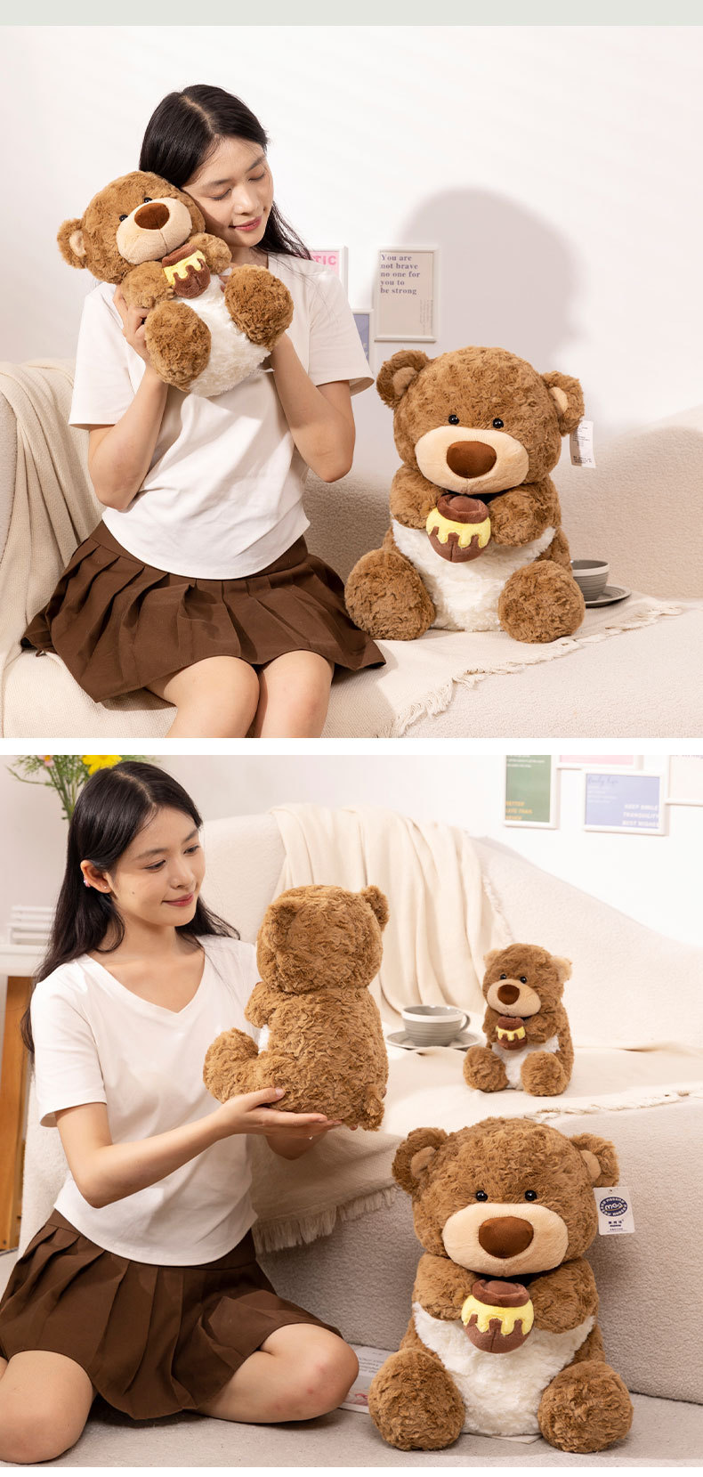 新款舒适小熊毛绒玩具可爱卡通小羊公仔陪睡抱枕女生儿童礼物娃娃详情7