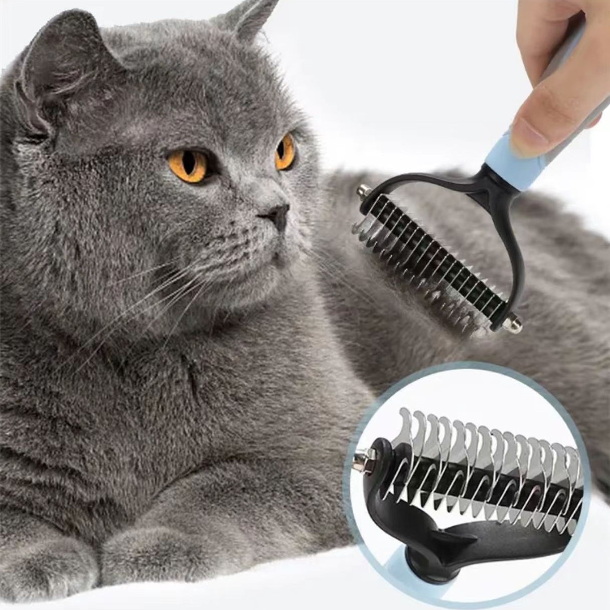 Pet combs, double-sided open-knot combs, cleaning and grooming combs, cat combs, dog combs, hair removal combs, pet supplies