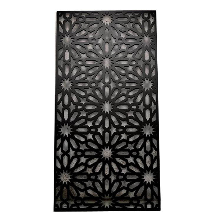 Perforated door panel fence with column perforated guardrail, aluminum art fence for community courtyard villa Specification image