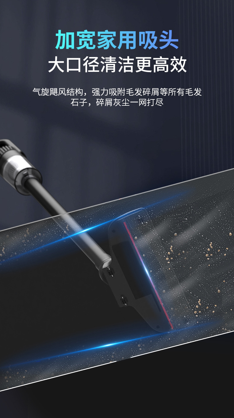 Portable car vacuum cleaner with high suction power, high efficiency, large capacity, quiet, dual-purpose car and home, rechargeable wireless vacuum cleaner pic 11