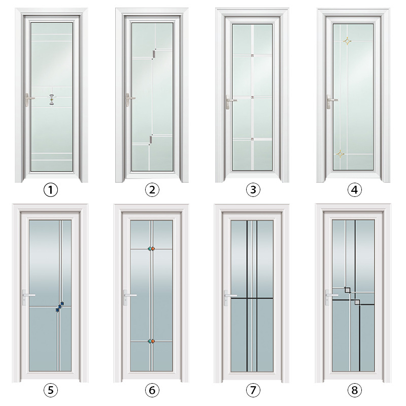 Puerta de baño puerta de baño de montaje automático puerta de baño de aluminio vidrio templado cuarto de baño cocina cuarto de baño Application Scenario