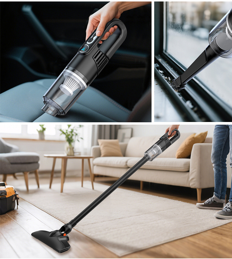 Portable car vacuum cleaner with high suction power, high efficiency, large capacity, quiet, dual-purpose car and home, rechargeable wireless vacuum cleaner pic 2