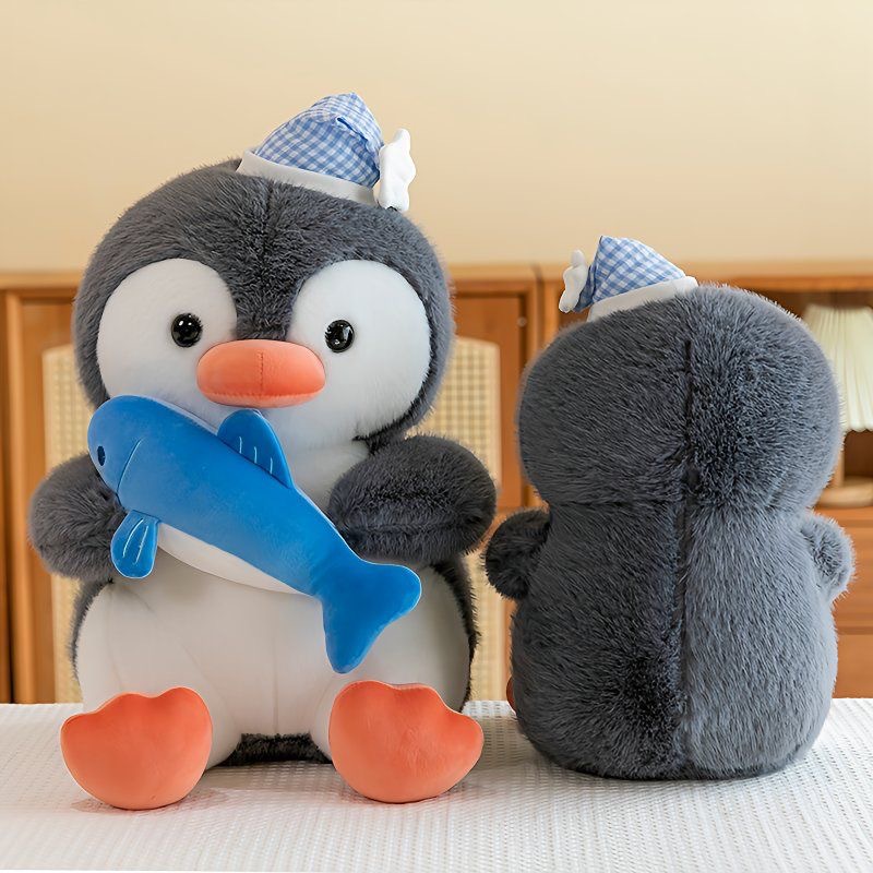 可爱抱鲨鱼企鹅毛绒玩具公仔跨境安抚爆款抓机娃娃儿童抱枕玩偶女详情7