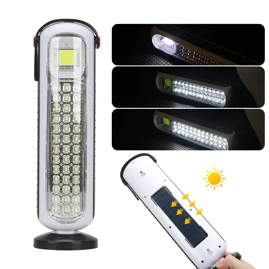 Cross-border portable hand-held solar emergency lighting lamp, outdoor double-core high-brightness light energy storage hand lamp Item Picture