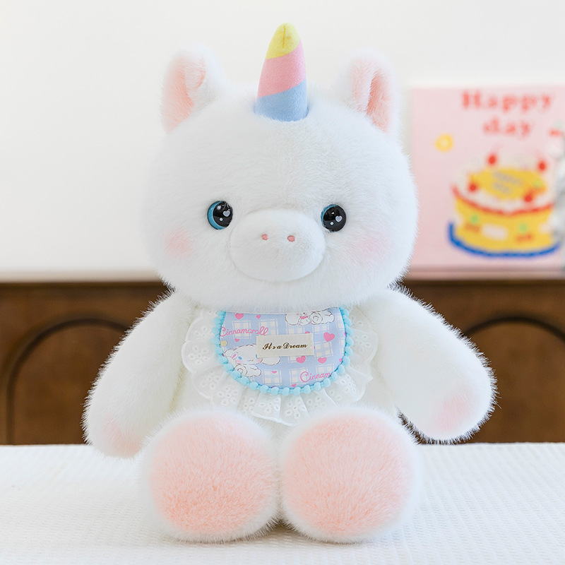 Cute three-flower cat plush toys, running animals, little rabbits, plush toy dolls, throw pillows, Children's Day gifts Specification image