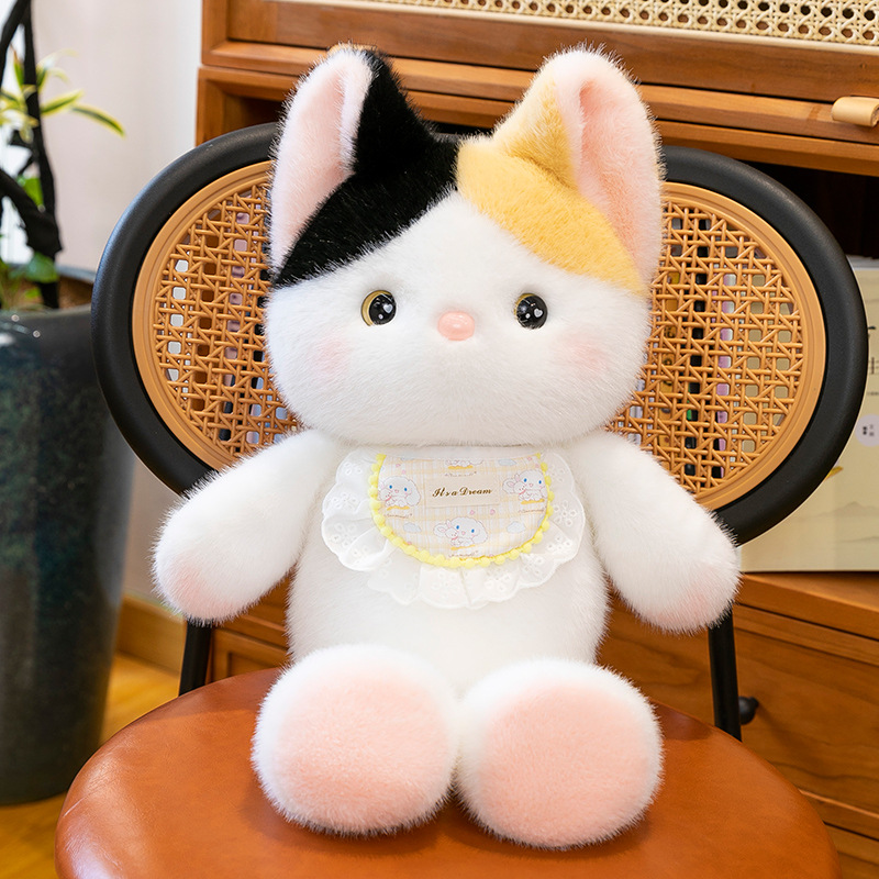 可爱三花猫咪公仔玩偶跑跑动物小兔子毛绒玩具娃娃抱枕儿童节礼物