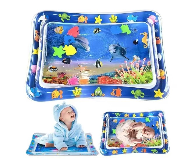 Cartoon children's pvc inflatable patting pad, infant prone training pad, baby water play pad details Picture