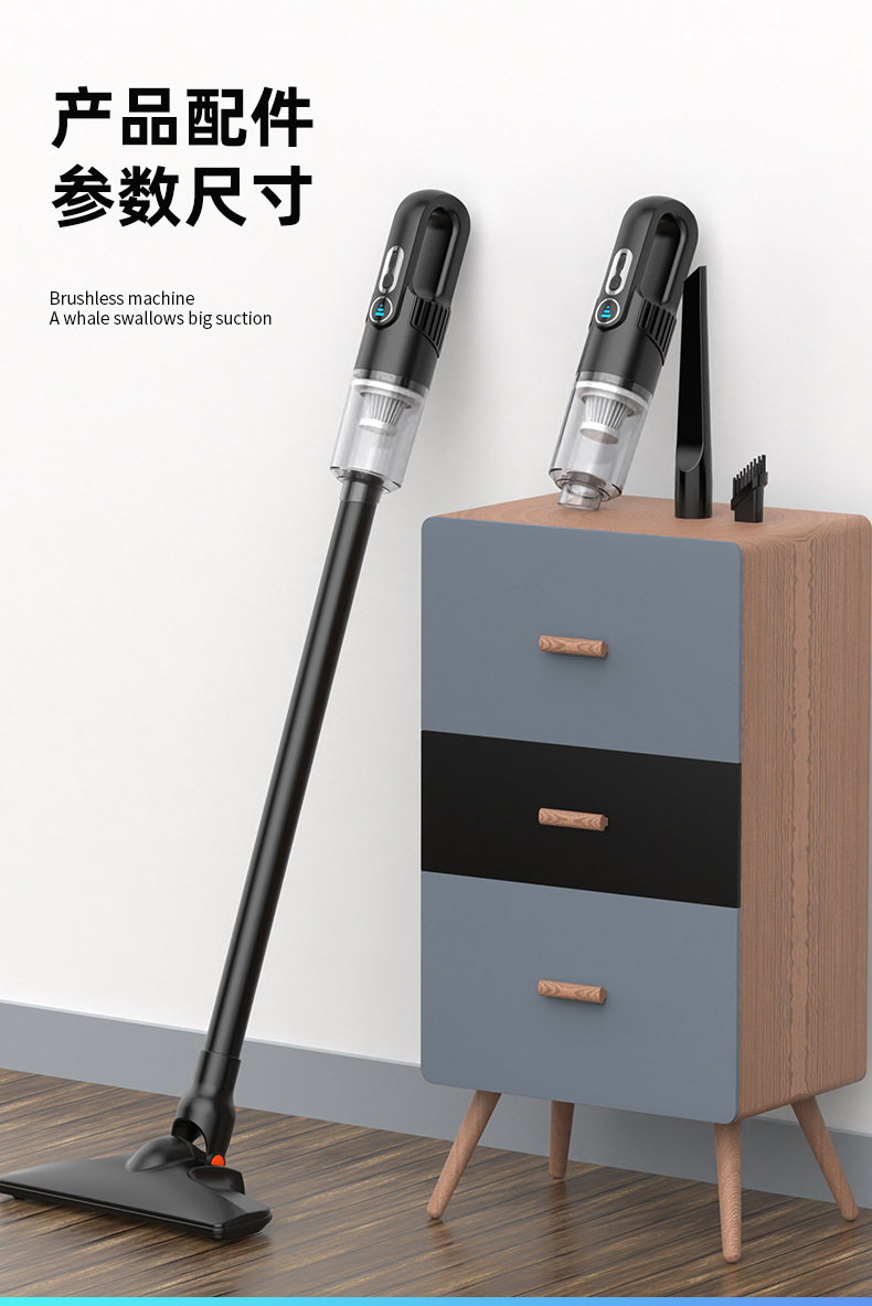 Portable car vacuum cleaner with high suction power, high efficiency, large capacity, quiet, dual-purpose car and home, rechargeable wireless vacuum cleaner pic 19