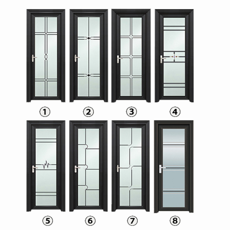 Puerta de baño puerta de baño de montaje automático puerta de baño de aluminio vidrio templado cuarto de baño cocina cuarto de baño details Picture
