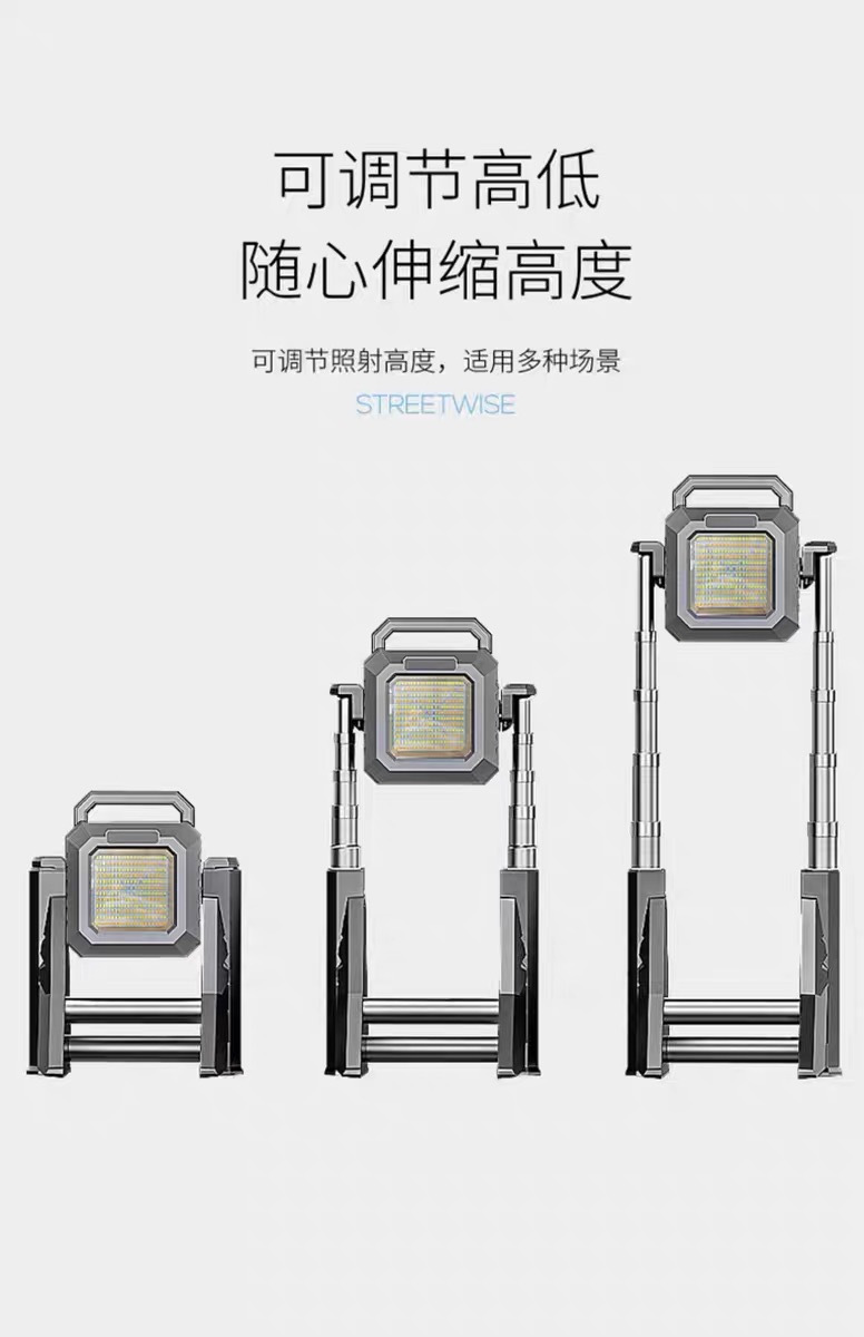 COB high-intensity work light, 360-degree folding outdoor light, multi-functional portable rechargeable projector, hand-held searchlight pic 13