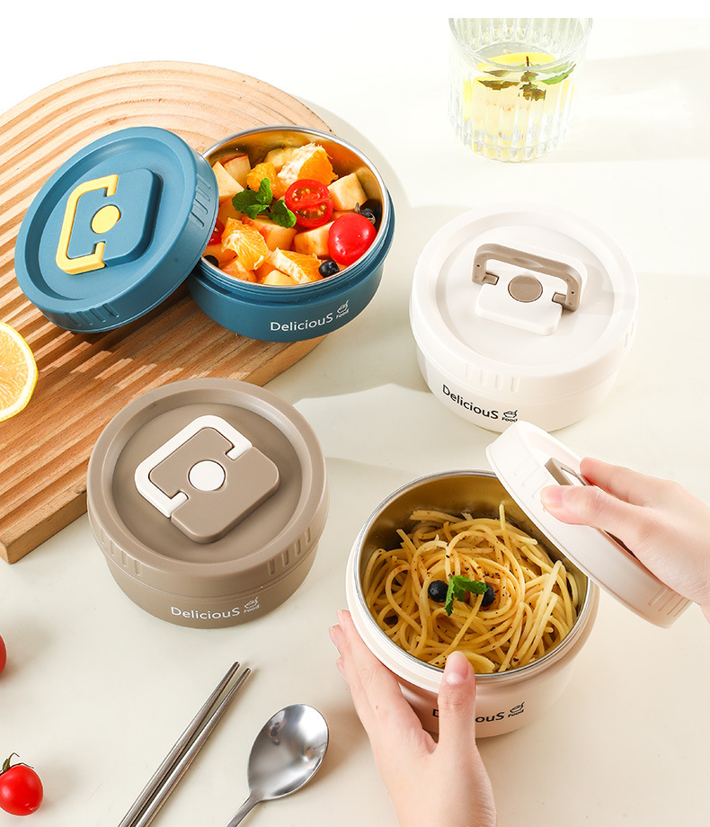 304 stainless steel Japanese-style bento box, insulated lunch box, compartments, special for office workers with LIDS, student portable small lunch box pic 15