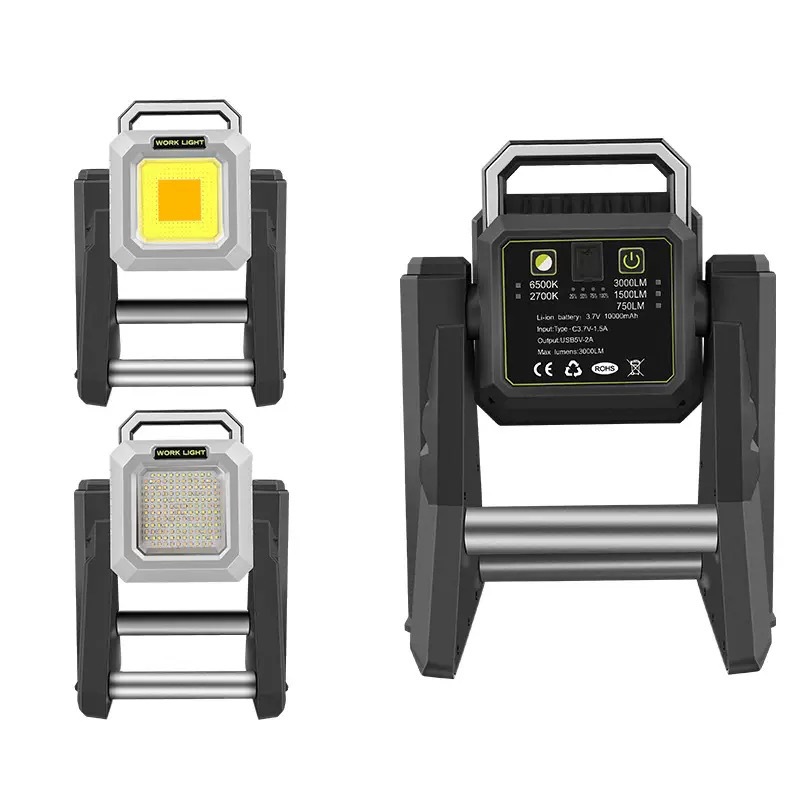 COB high-intensity work light, 360-degree folding outdoor light, multi-functional portable rechargeable projector, hand-held searchlight Application Scenario