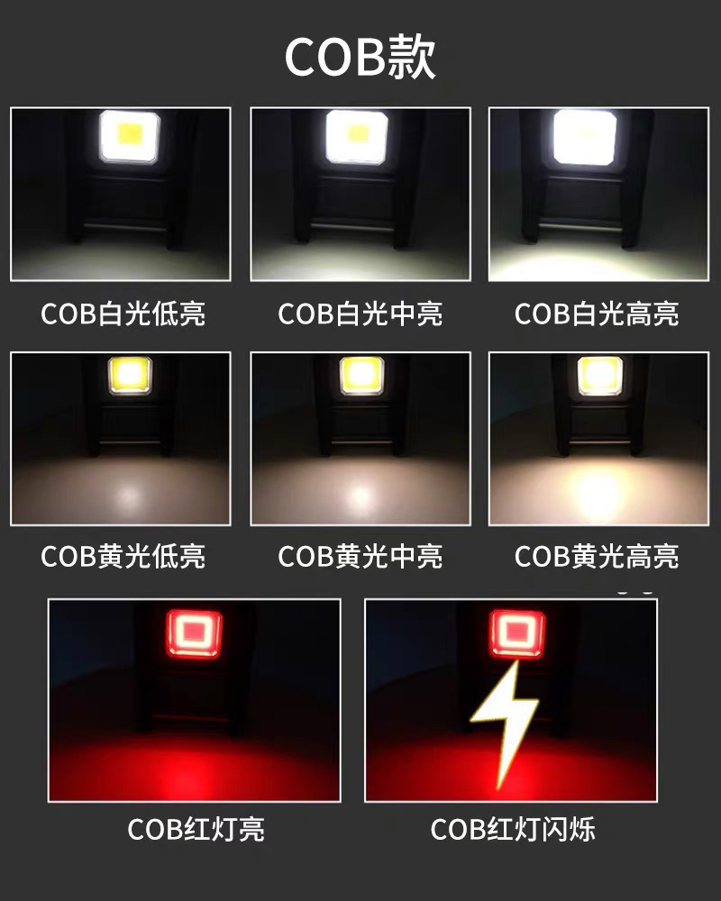 COB high-intensity work light, 360-degree folding outdoor light, multi-functional portable rechargeable projector, hand-held searchlight pic 10