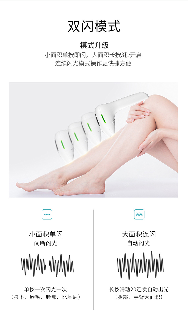 Handheld hair removal device for men and women, home photonic hair removal device, full-body IPL painless laser hair removal pic 6