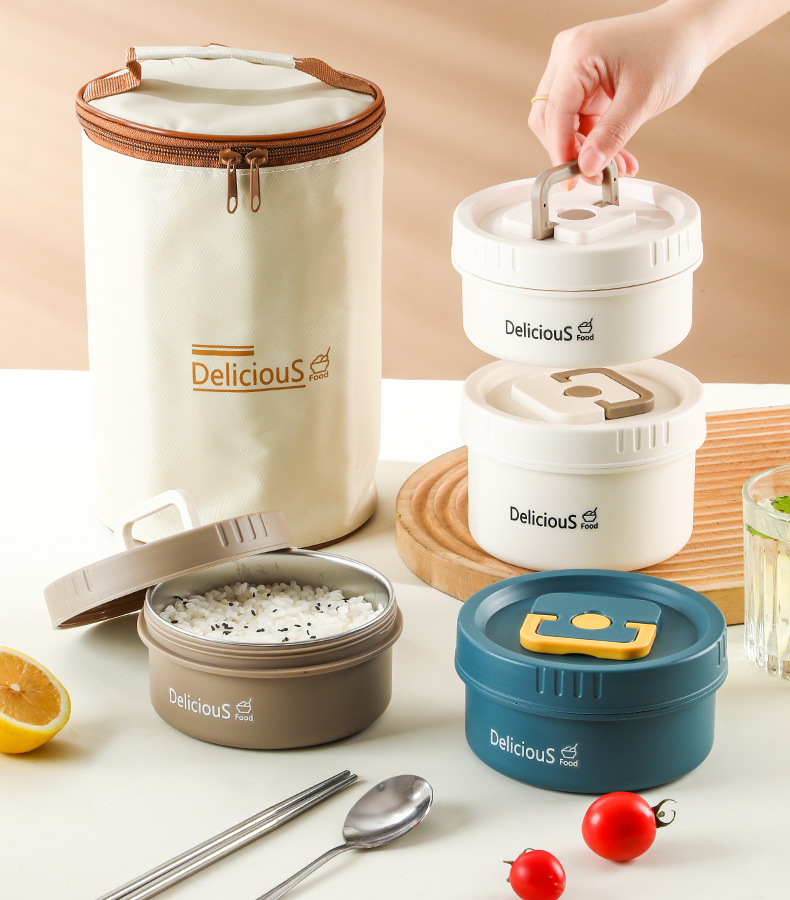 304 stainless steel Japanese-style bento box, insulated lunch box, compartments, special for office workers with LIDS, student portable small lunch box pic 13