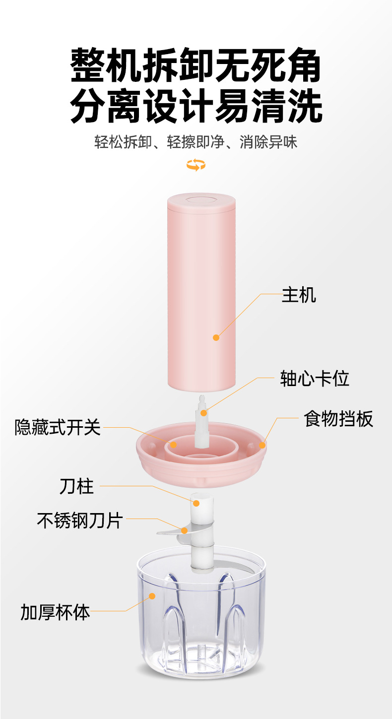 电动蒜泥器多功能迷你无线压蒜打蒜捣蒜器家用小型蒜蓉蒜泥机跨境详情15