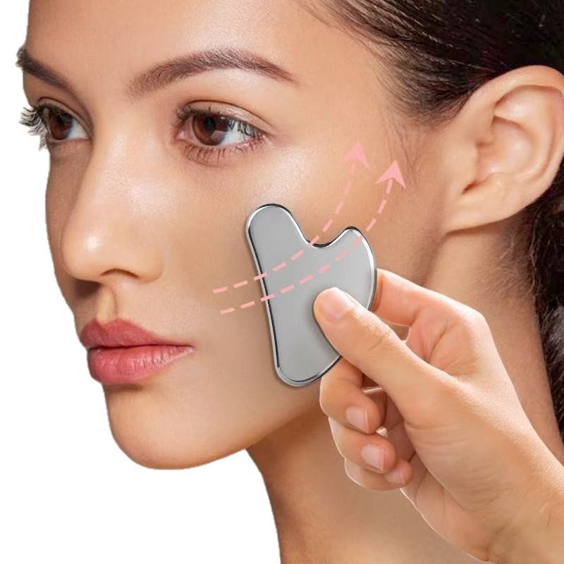 Stainless steel gua sha board, cross-border heart-shaped massage board, facial gua sha, full-body universal massage device, heart-shaped fascia knife pic 1