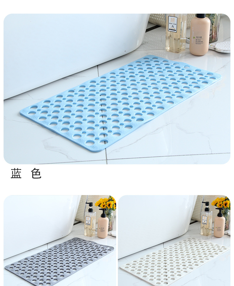 PVC bathroom anti-slip mat, round hole water leakage, suction cup floor mat, anti-drop, environmentally friendly, household shower room massage foot mat pic 11