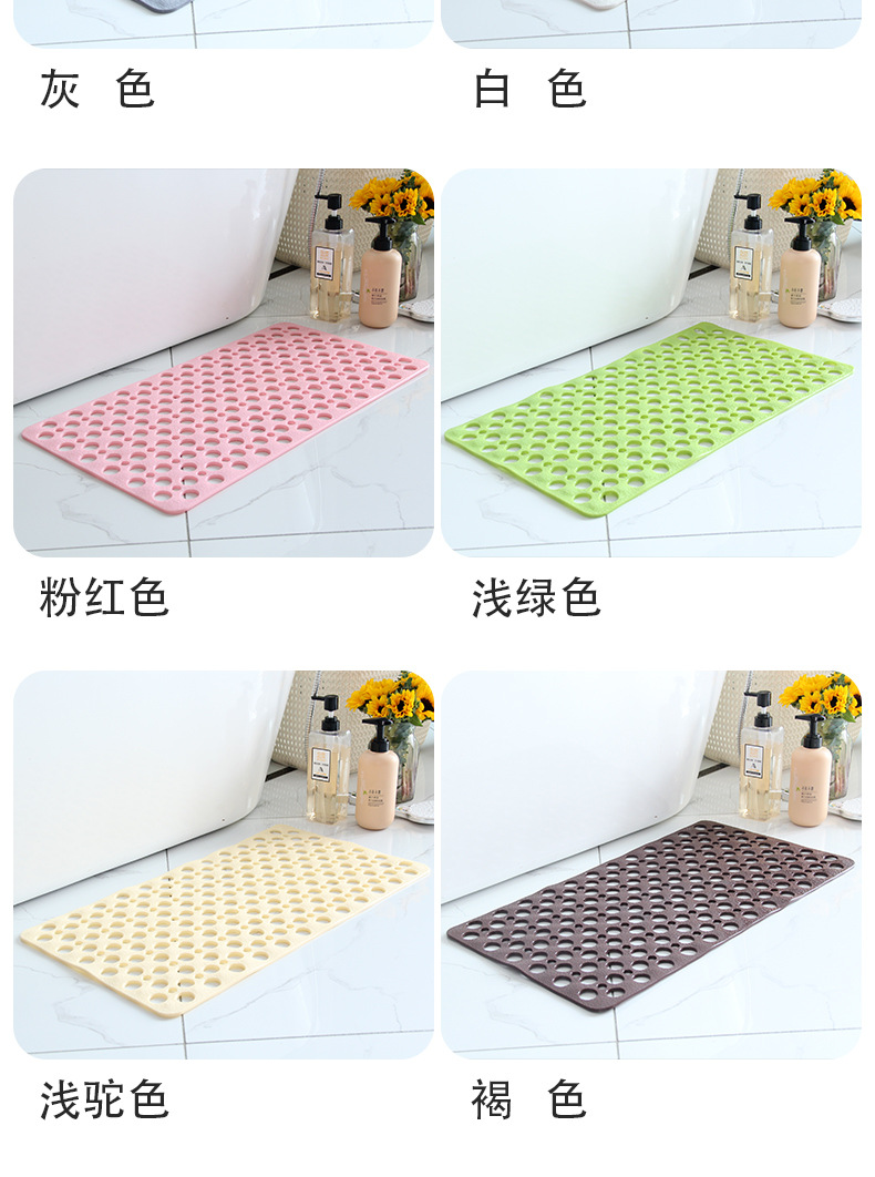 PVC bathroom anti-slip mat, round hole water leakage, suction cup floor mat, anti-drop, environmentally friendly, household shower room massage foot mat pic 12