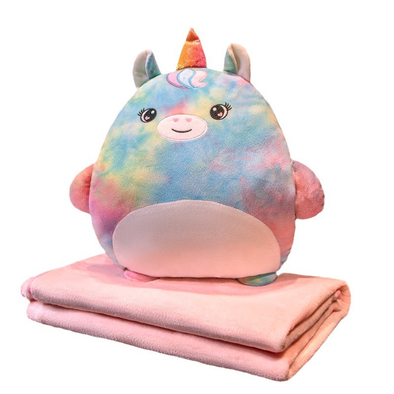 Cartoon throw pillow, quilt, two-in-one throw pillow blanket, office lumbar support pillow, lumbar pillow, car throw pillow with logo Application Scenario