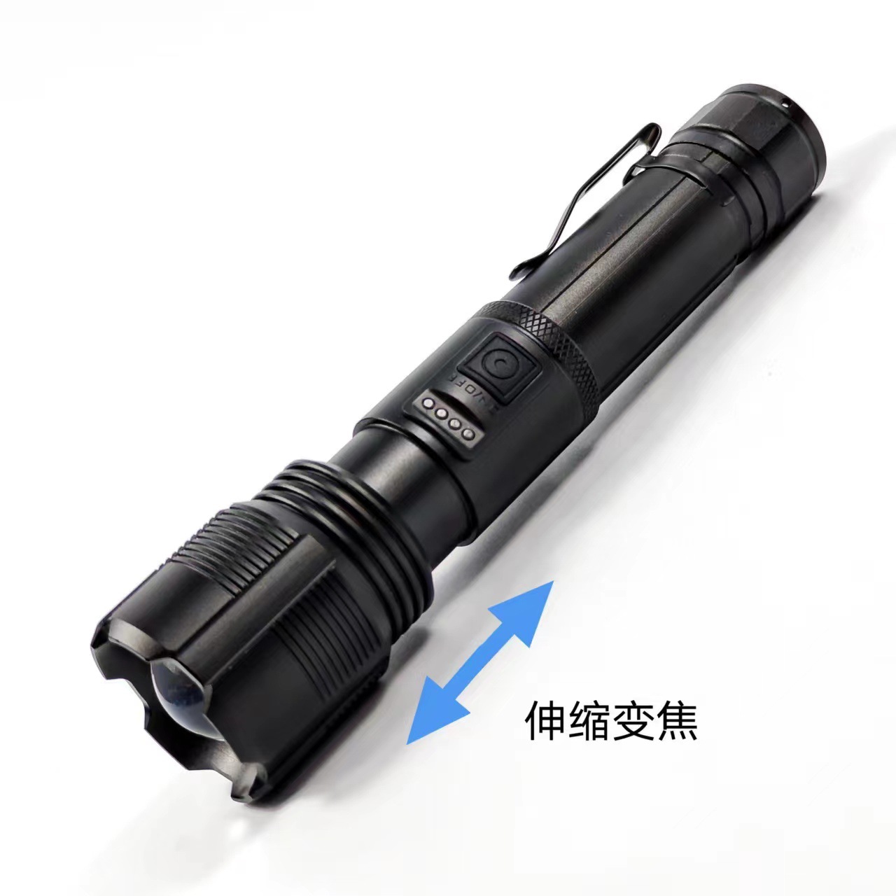 Rechargeable telescopic zoom flashlight usb multi-functional outdoor long-range emergency flashlight details Picture