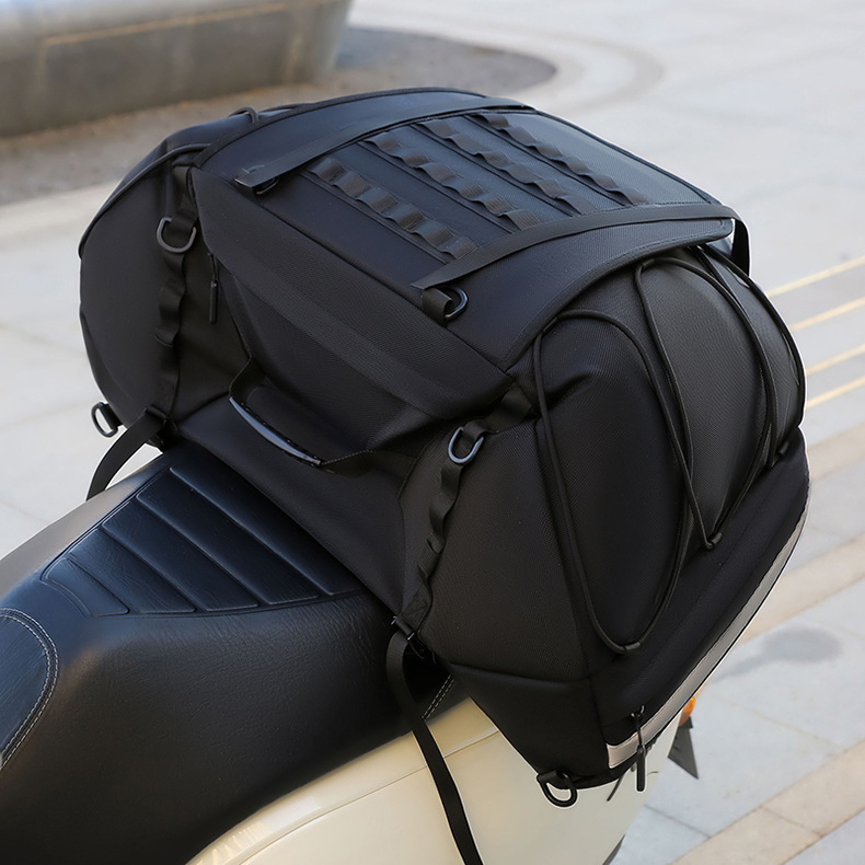 长途摩旅/城市通勤扩展摩托车尾包摩旅大容量后座包加厚骑行包详情9