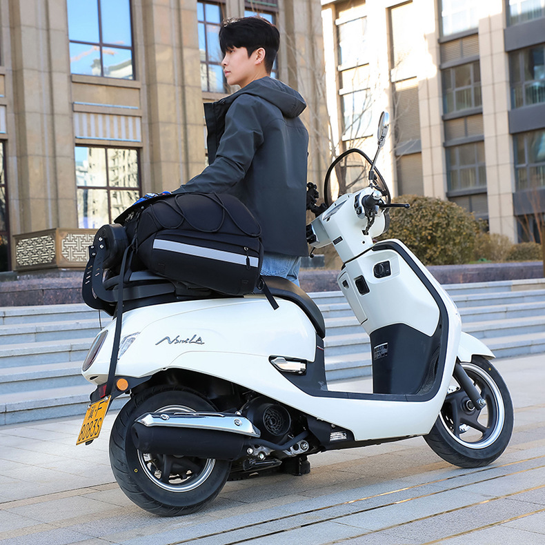 长途摩旅/城市通勤扩展摩托车尾包摩旅大容量后座包加厚骑行包详情5