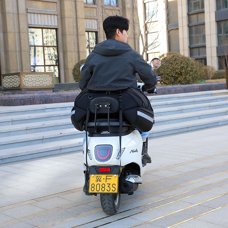 长途摩旅/城市通勤扩展摩托车尾包摩旅大容量后座包加厚骑行包详情10